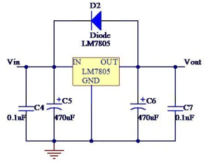 LM7805输入稳压电路图